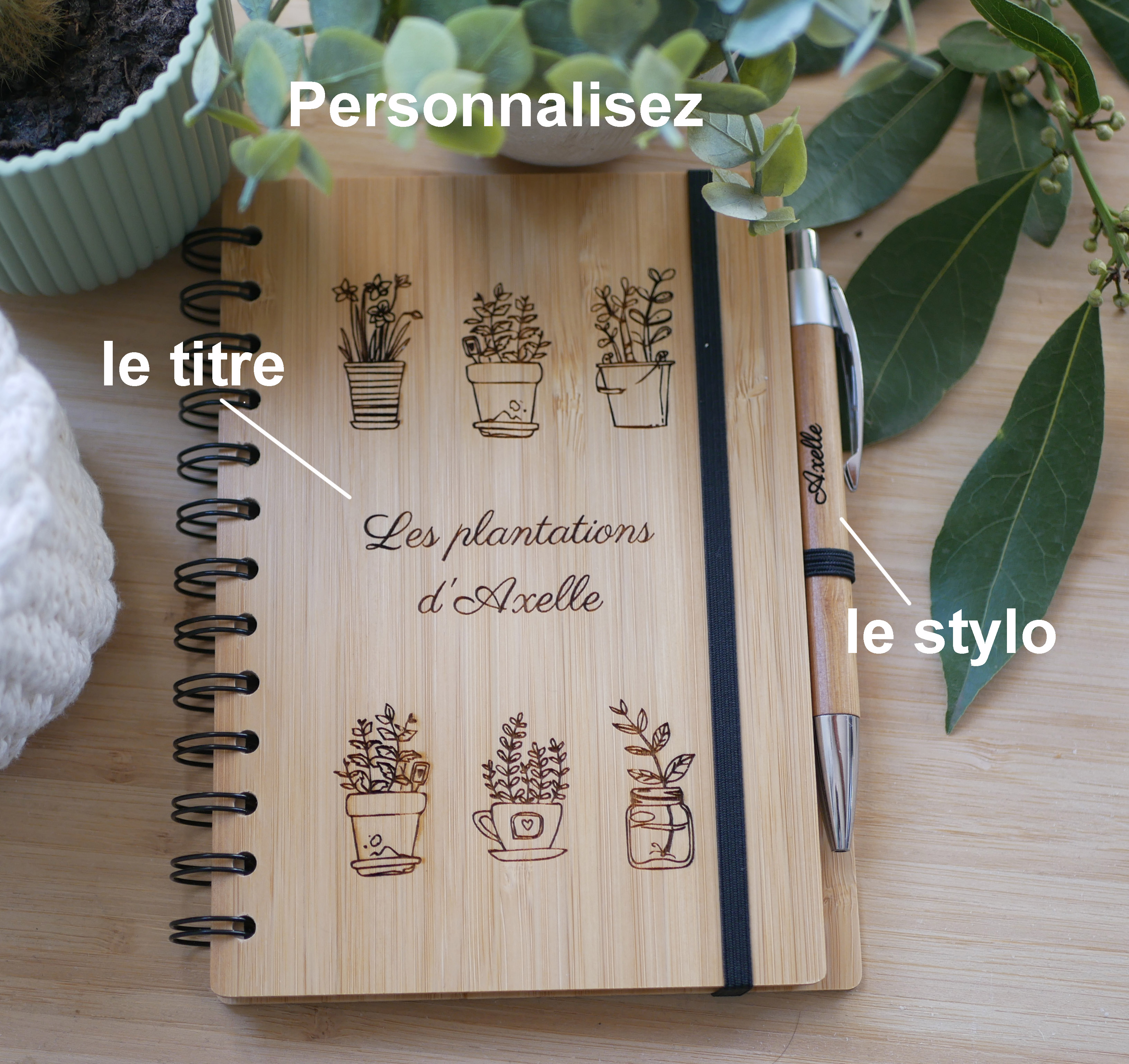 Carnet de notes pour plantes et jardinage à personnaliser